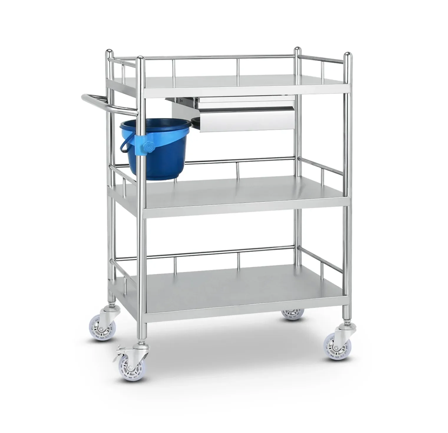 SUV Hospital Products S.S Trolleys Stainless Steel Trolley Medical Cart for Hospitals Clinical SUV Trolley