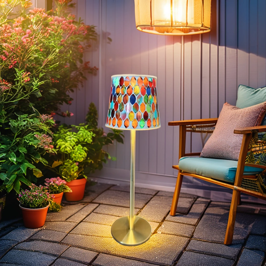 Color-Changing Touch Control Mosaic Nightstand Lamps Solar Garden Light Table Night Table Light
