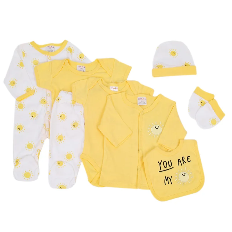 Одежда для новорожденных из 8 предметов малышей 3-6 месяцев осенняя одежда маленьких мальчиков приятная на ощупь хлопковая ткань девочек комплект