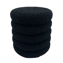 Fashion Custom Round Storage Ottoman Footstool Chair Velvet Ottoman Set