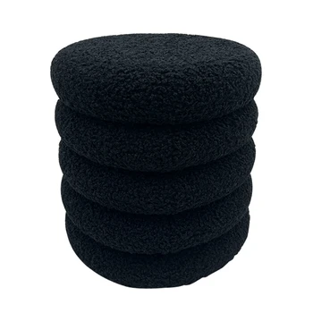 Fashion Custom Round Storage Ottoman Footstool Chair Velvet Ottoman Set