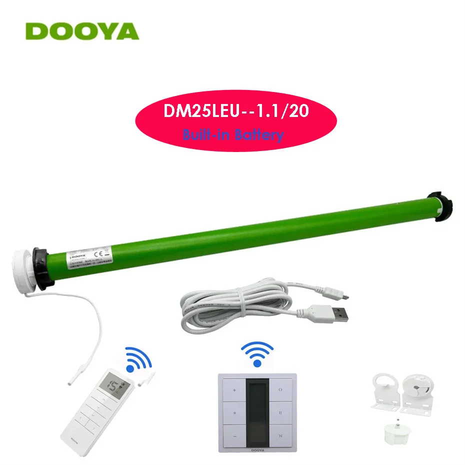 Dooya Remote Control Tubular Wireless DM25 Battery Motor 1.1/20 RF433 Built in 38mm Roller Blinds Tube