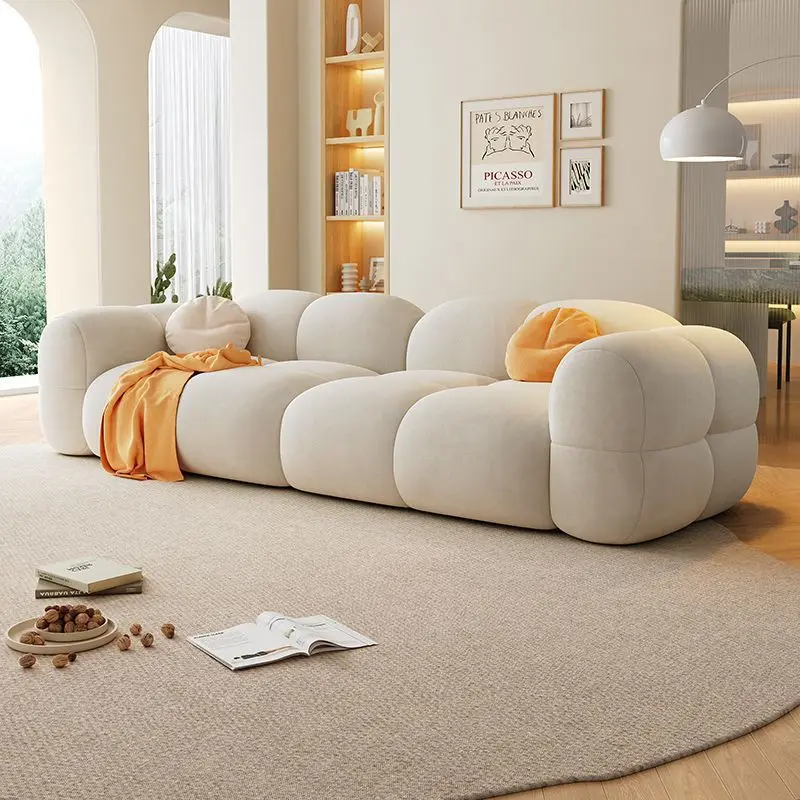 Modern Luxury White Velvet Sofa Set for Living Room - Elegant Cloud ...