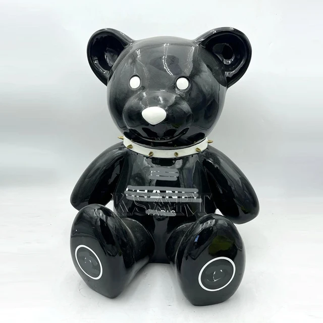 Modern Creative Resin Teddy Bear Sculpture Paint Bucket Indoor High-grade Home Decoration Pop Art Luxury Statue