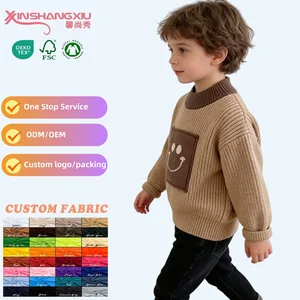 Wholesale Custom Casual Autumn Winter Sweaters Oversized Pullover Unisex Baby Sweater