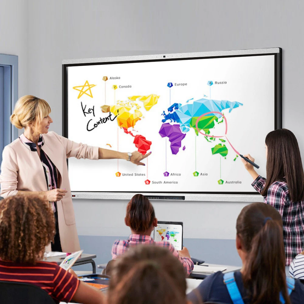 EIBOARD LED Interactive Flat Panel Smart Board Chips V100 Interactive Touch Screen for School Meeting