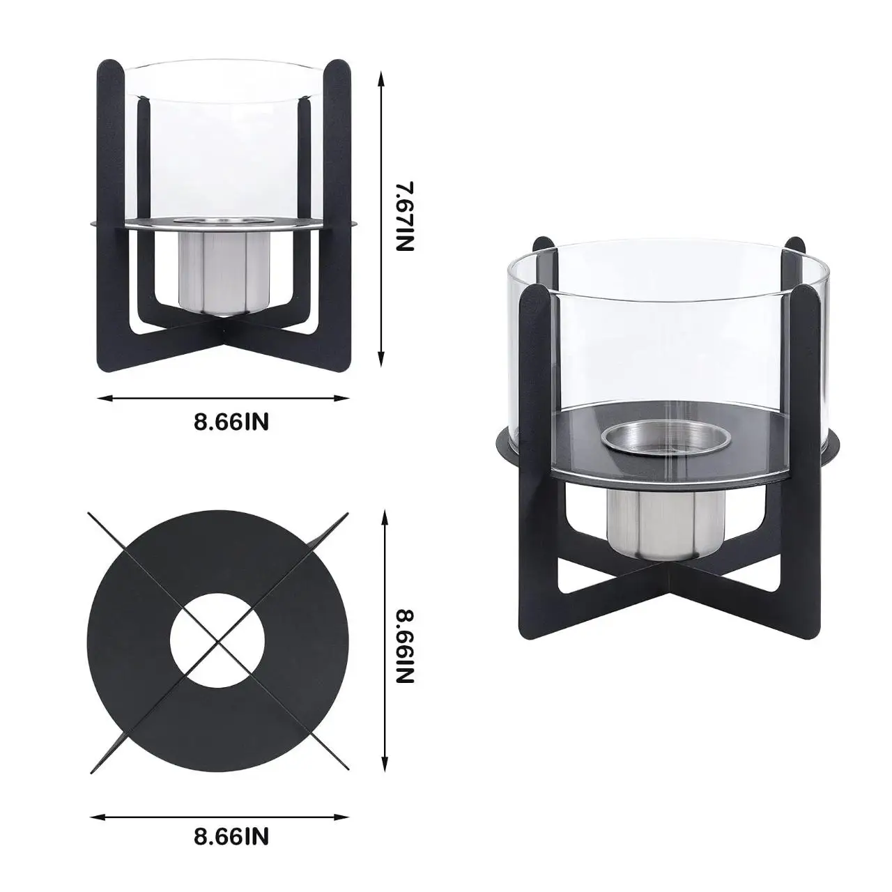 Outdoor Portable Table Top Fireplace Clean Burning Bioethanol