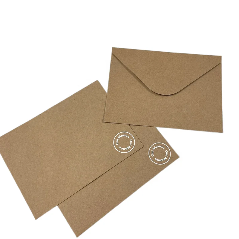 High quality custom brown kraft envelope with gold foil logo printed