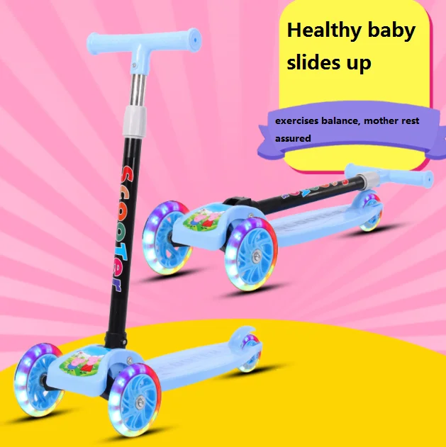 Hot Sale Scooter For Kids, Adjustable & Folding 3 Wheel Scooter, LED Light Up Wheels, For 2-8 Years Old, PACK OF 1, MULTICOLOR image