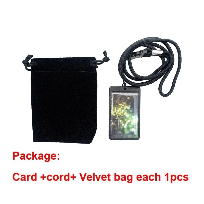 Terahertz Chip New Me Card with Bag Cord Negative Ions Card Bio Energy Quantum Terahertz Energy Nume Card