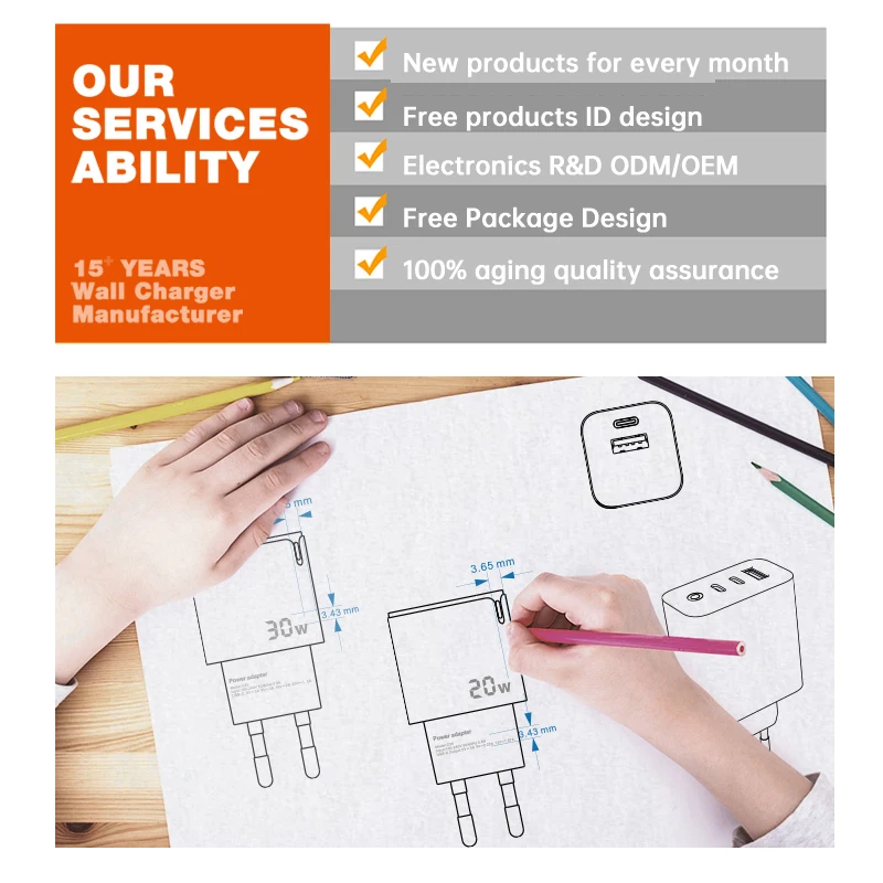 65W USB C Charger for iPhone 13 12 Pro Max for Samsung for Xiaomi Mi-QC 3.0 PD USBC Fast Charging Phone Charger GAN Material OTP