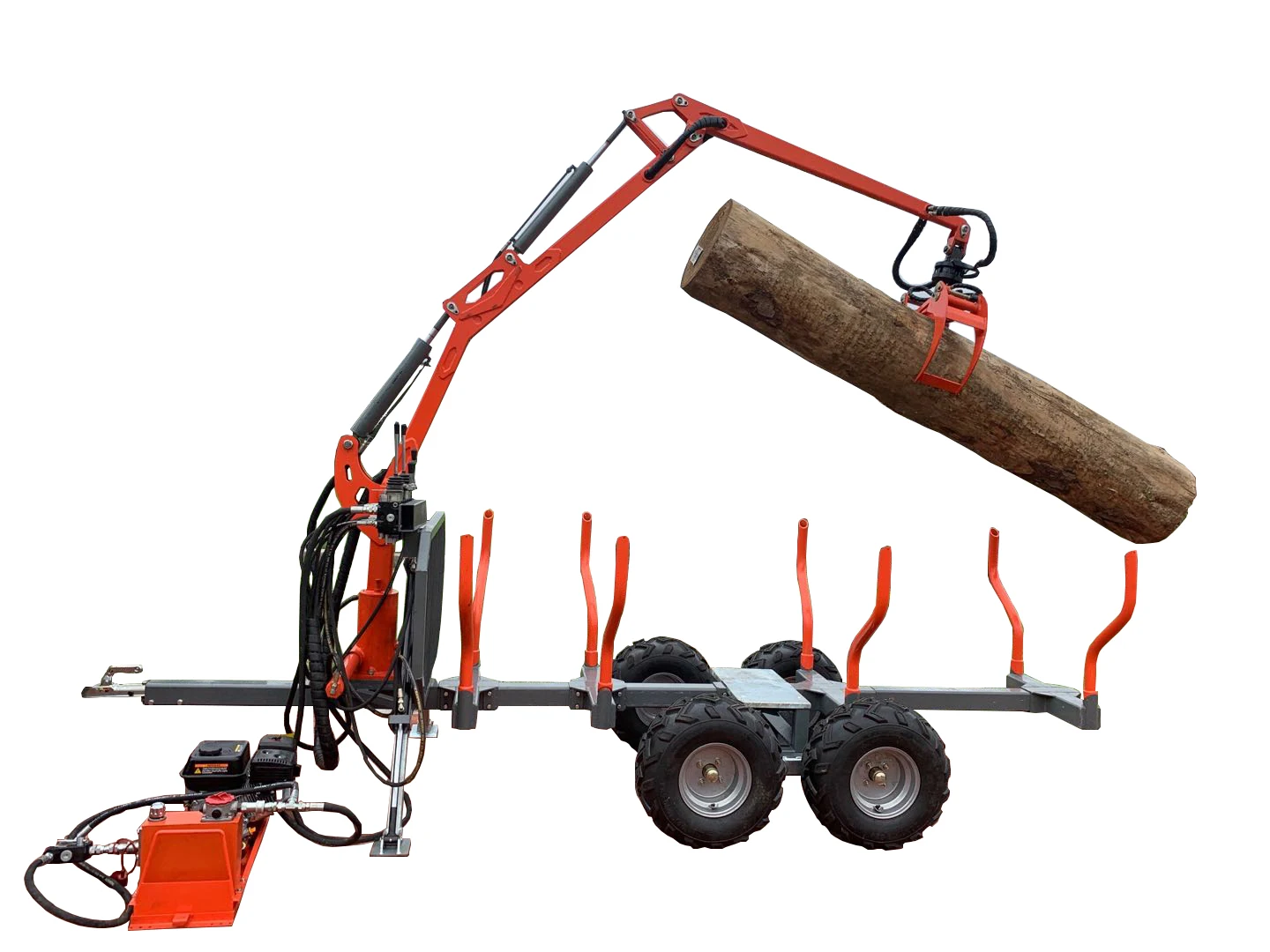 Factory Price Log Trailer with Crane Timber Loader Trailer Wood Lifting Transport Machine
