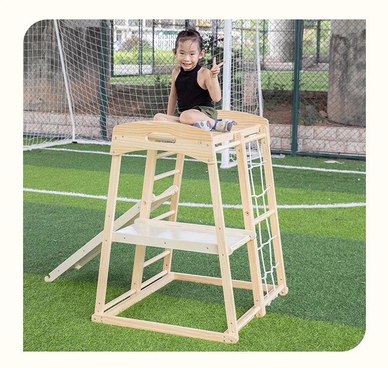 Small Size Outdoor Games For Kids Wooden Climbing Frame Playground Indoor Pickler Dreieck Playground Equipment details