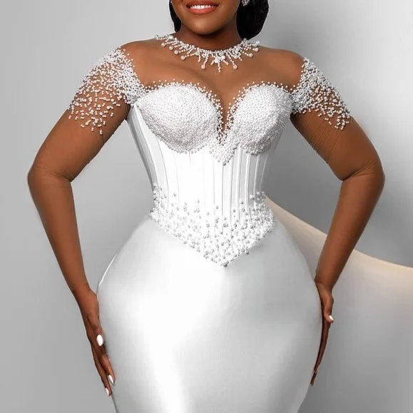corset dress aso ebi Beaded Corset Asoebi Dress: African Wedding Faux Wrapper Gown