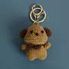 Brown Crochet dog keychain