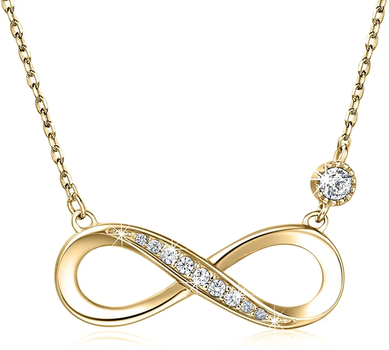  Gold Infinity Love Pendant Necklace for Women Girls