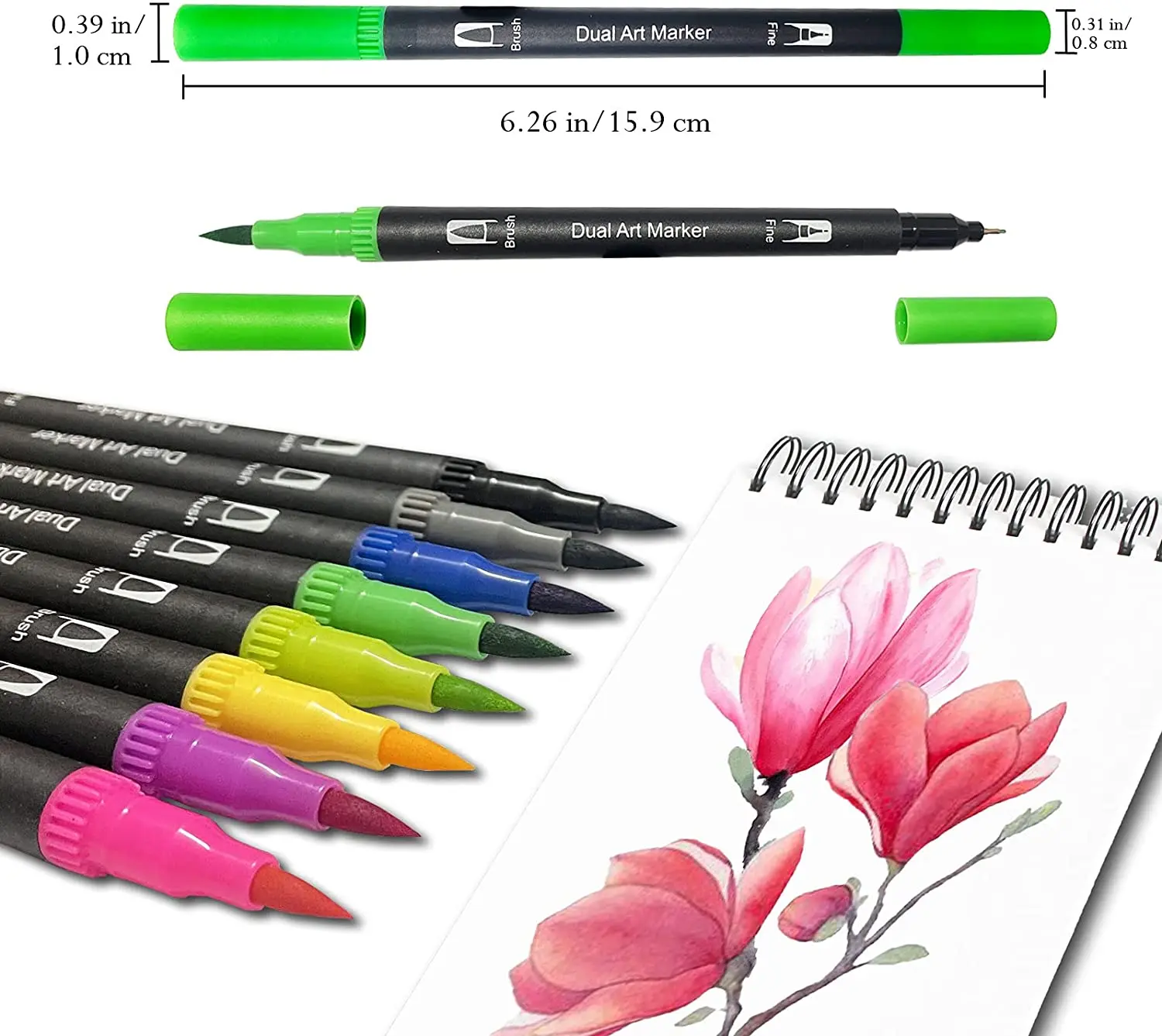 Маркеры для раскрашивания с тонкими точками и кисточкой, ручки для детей и взрослых, книжки для раскрашивания