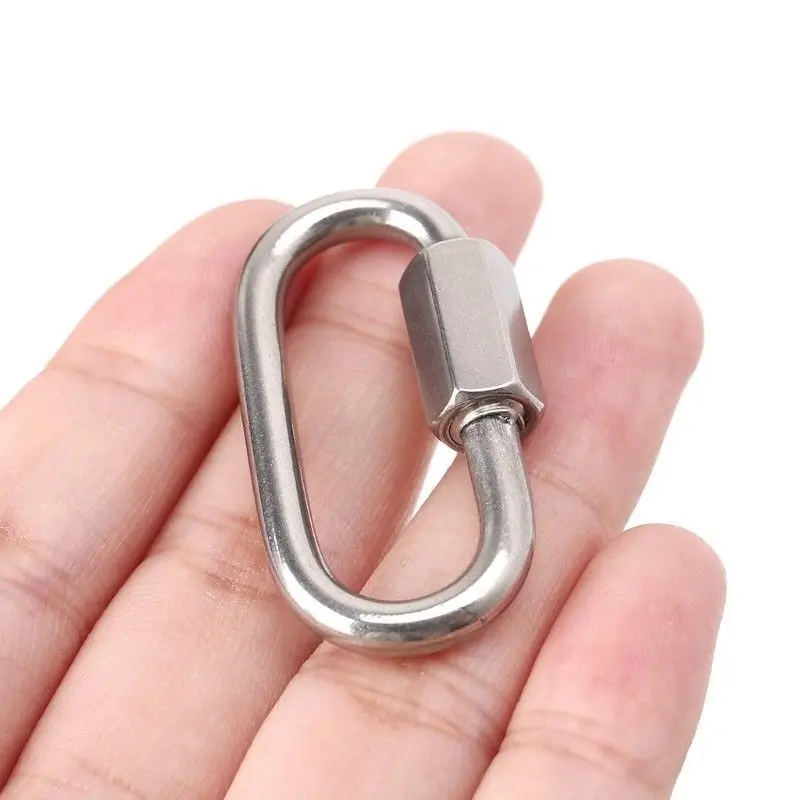 Metal Lock Screw Snap Carabiner Key Chain Clip Camp Mountaineering Quick Links Hook Climbing Accessories