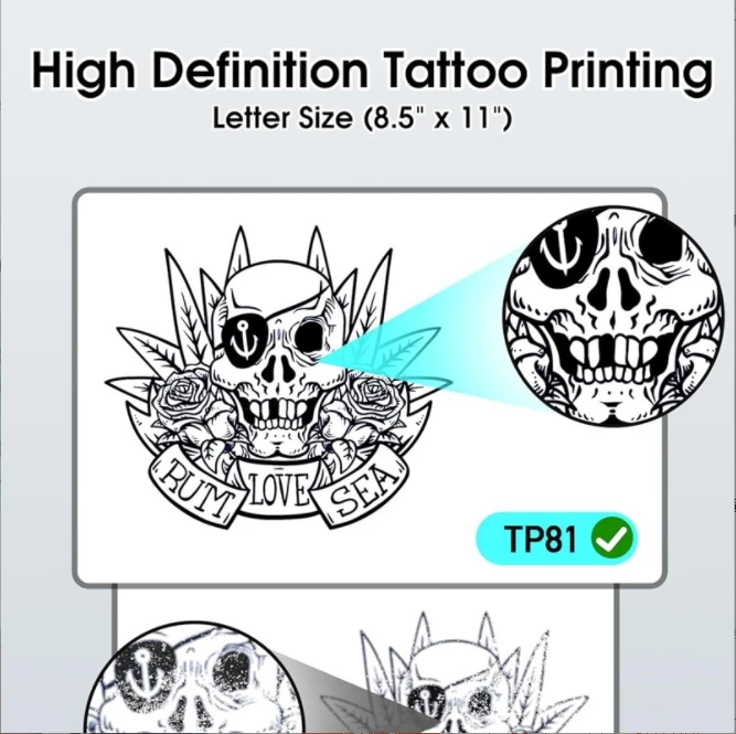 Phomemo TP81 Wireless Tattoo Template Printer Thermal Stencil Machine Portable Rechargeable Tattoo Transfer Stencil Printer