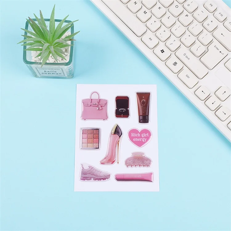 New Arrival 3d Stickers Custom Printing Epoxy Dome Kiss Cut Resin Sticker Sheet for Phone Case