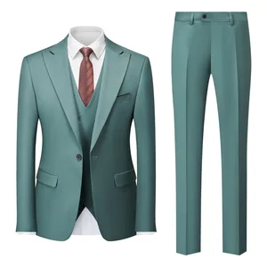 Suit for Men Wedding Groom Three-piece Set of One Buckle Korean Slim Europe and the United States Solid Color Men's Suits