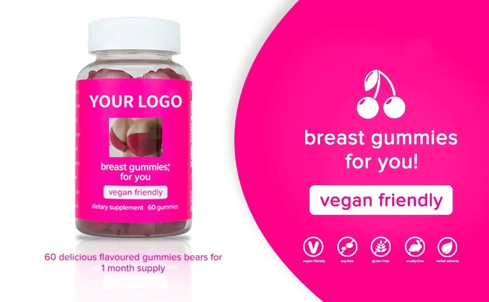100 Vegan Herbal Extract Big Breast Enlargement Gummy Candies Plus