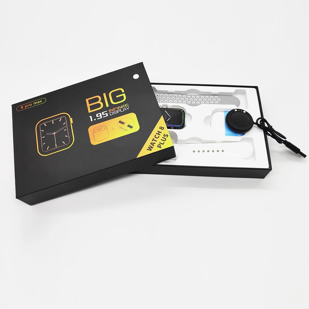 8 Pro Max Plus 1.95 Infinite Display Smart Watches 8promax With Earbuds ...