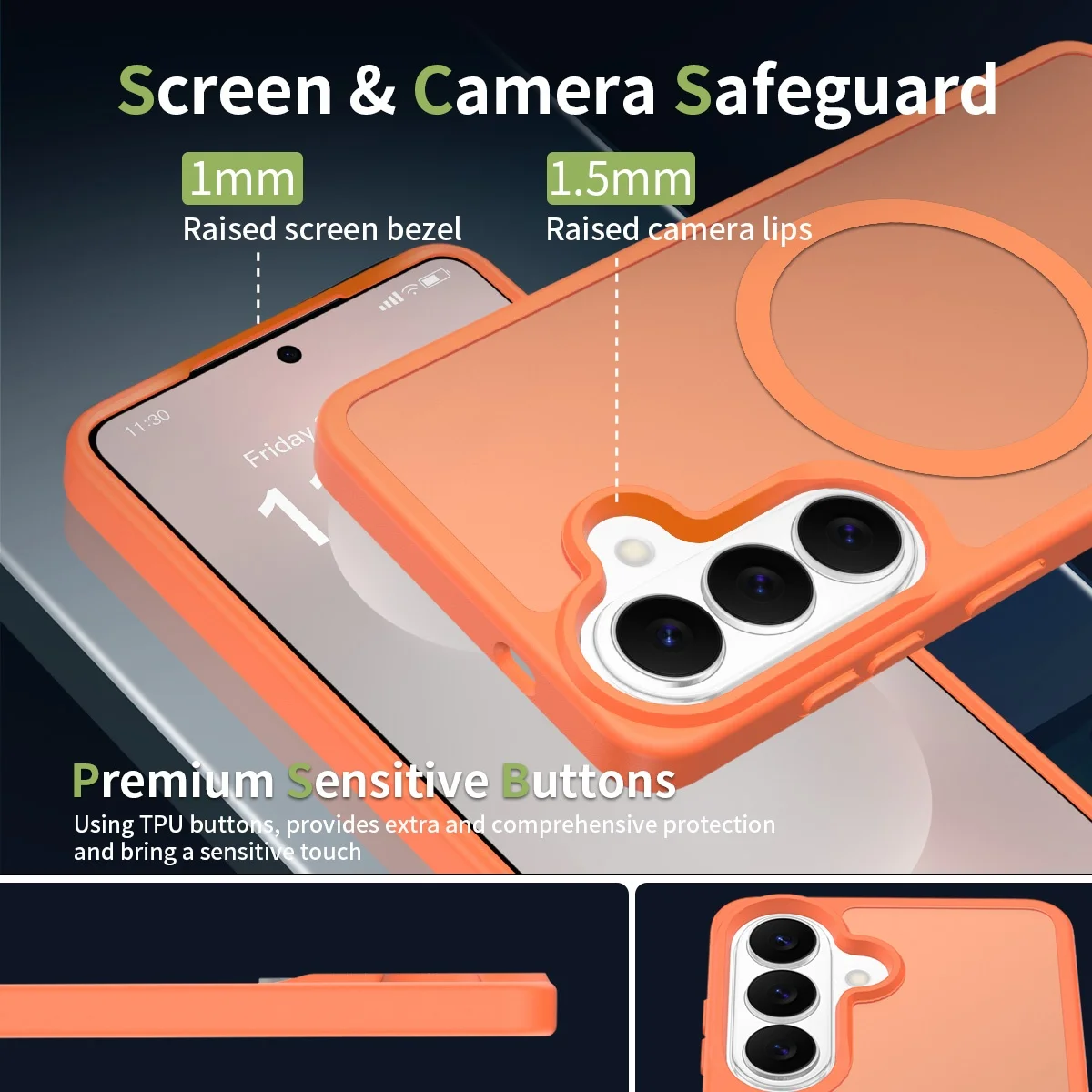 product luxury skin feel magnetic ultra thin magnetic custom mobile phone case cover with wireless charging for samsung s26 pro 17 air-2