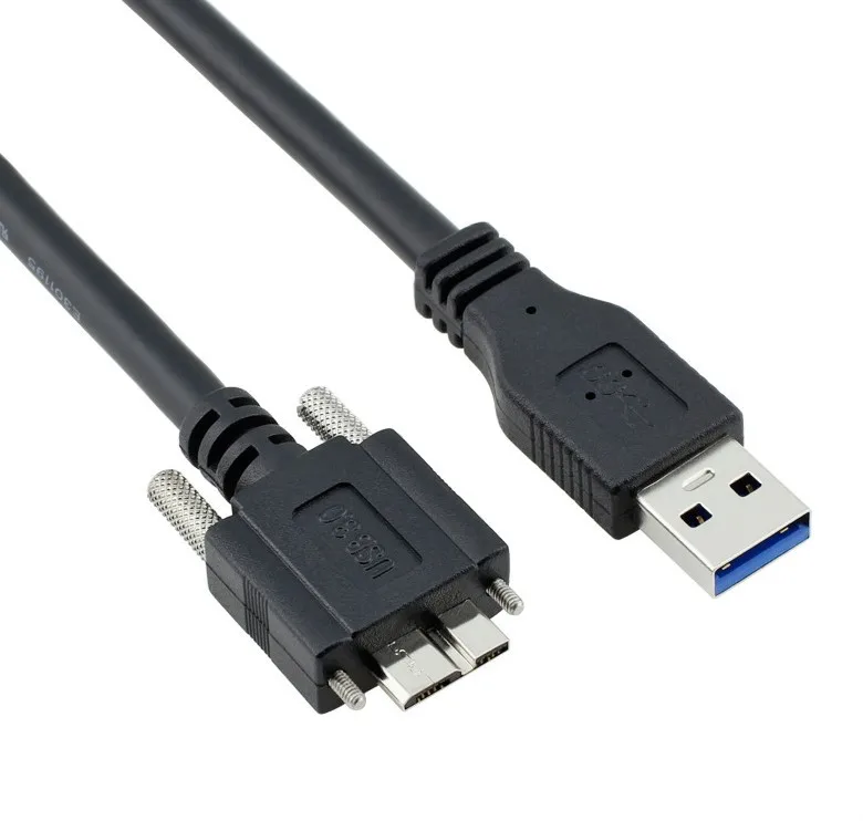 Hot Sale Usb 3.0 A Type Male To Micro B Male Extension Camera Cable Usb3.0  Am/microb Cord 1m 1.5m 2m 3m 5m With Locking Screws - Buy Usb 3.0 A Type  Male