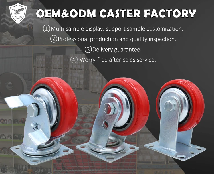 Wholesale high load 4 inch heavy duty swivel iron polyurethane pu caster wheels industrial manufacture