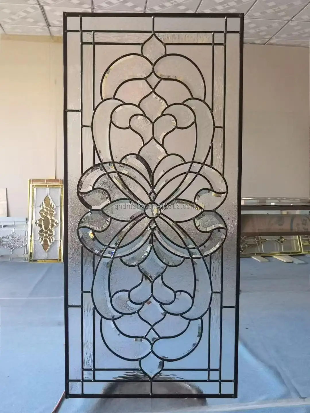 Bevel Edge Stain Glass Insert Church Colored Stained Glass for Door and Window Decor Art Glass for Decorative