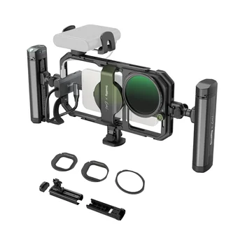 X Brandon Li All-in-One Mobile Video Kit Quick Release Universal Phone Rig Rotatable Handles M.2 SSD 67mm VND Filter
