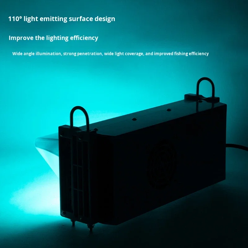 Lampe haute puissance verte LED de 1000 W, étanche IP65, portée d’éclairage de 30 m, forme rectangulaire, lampe pour rassemblement et appâtage de poissons, destinée aux bateaux de pêche