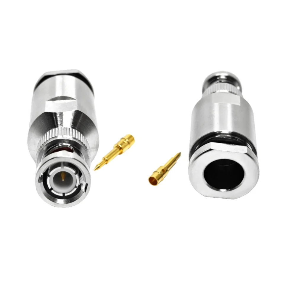 Brass BNC Male Clamp Screw Plug for RG214 RG8 RG213 LMR400 H1000 RF Coax Coaxial Connectors