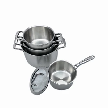 Classic Stock Pot Stainless Steel 3-layers  Kitchen Cookware Set