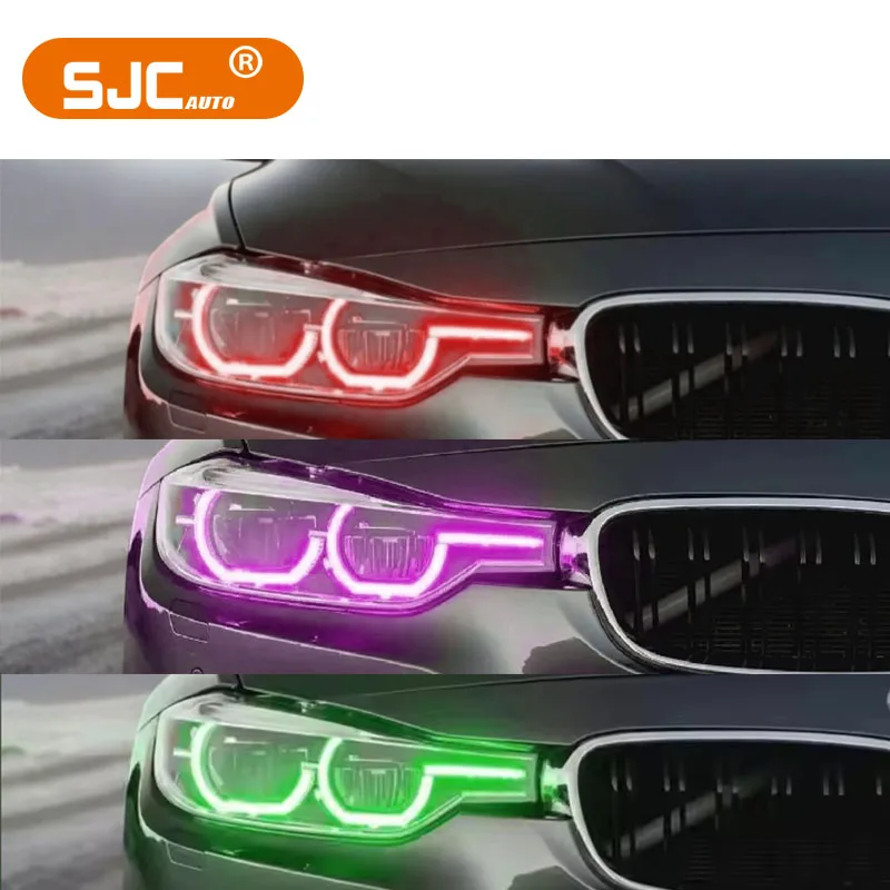 SJC Auto for BMW 3 Series F30 DRL RGB Module 2016-2019 Colorful Module Angel Eyes APP Control Daytime Running Light LCI LED ONLY