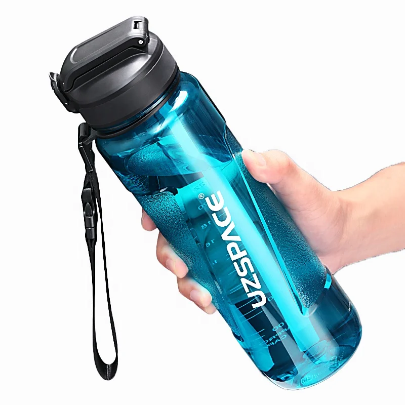 Portable 6 Colors Tritan Material Water Bottle With Straw Outdoor Sport  Fitness Drinking Bottles Durable Plastic Bottle850ml / White in 2023