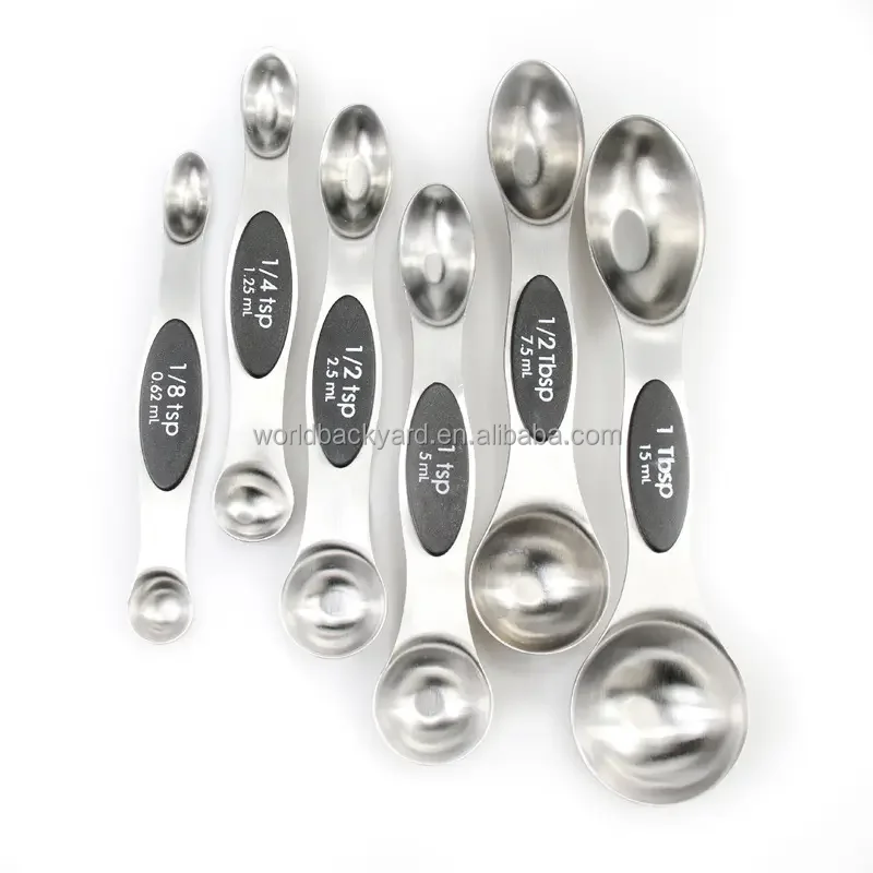 Measuring Spoons Set Stainless Steel Leveler Spoons Stackable Metal Measuring Cups And