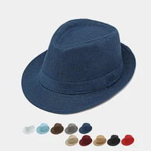 Wholesale Custom Logo Summer Breathable Straw Hat Wide Brim Roll up Adjustable Beach Sunshade Fedora Hat for Men Women