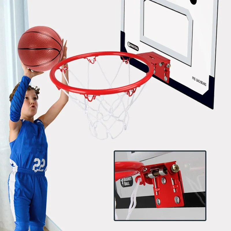 Portable Door Mini Basketball Hoop with Breakaway Spring Rim for Kids