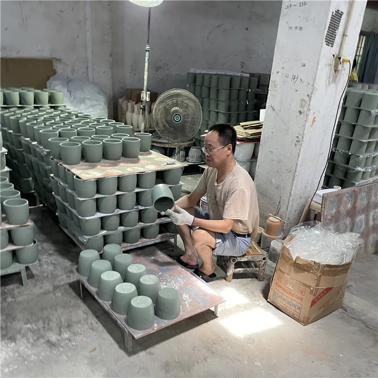 Nordic Style Home Decoration Fiber Clay Pots Custom Indoor Outdoor Decor Ceramic Floor Vases for Flower