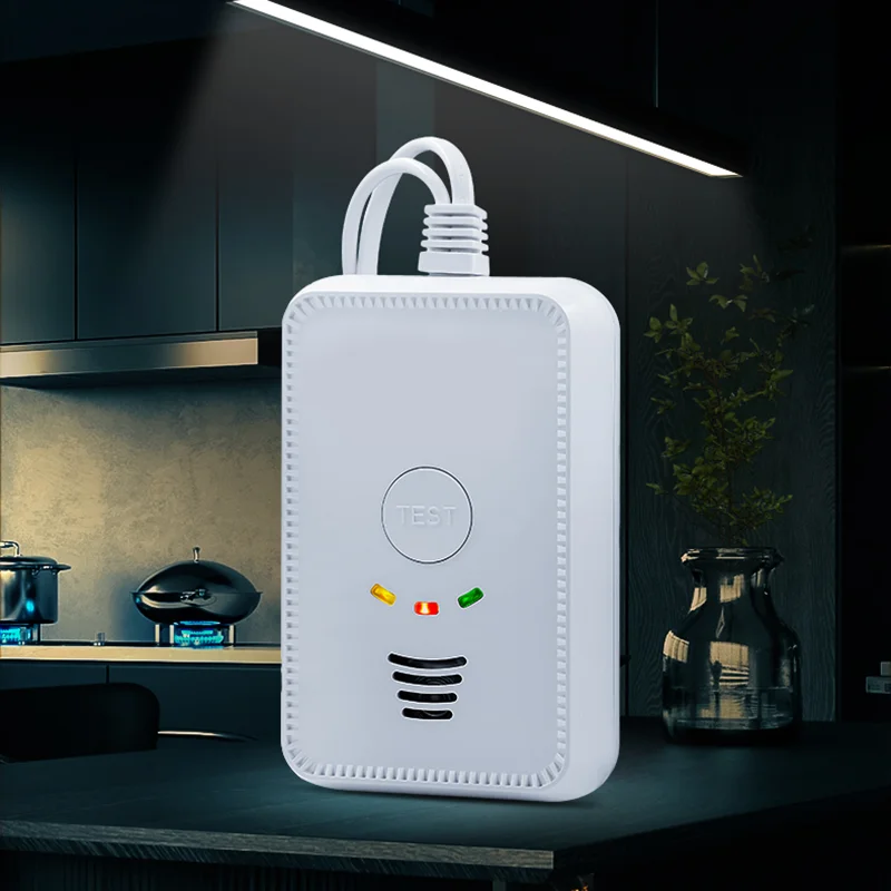 New Alarm Toma Corriente Pared Combustible Gas Leak Detector With Solenoid Valve Car Domestic