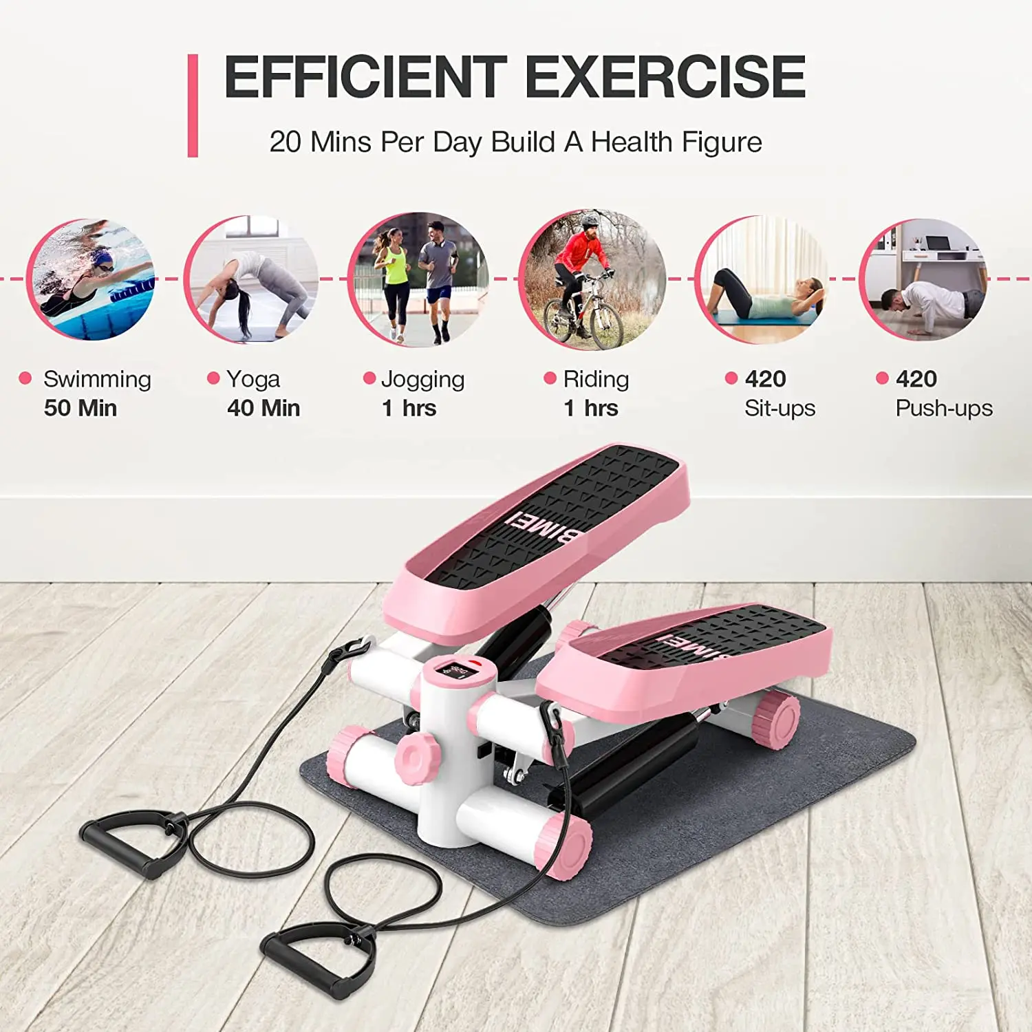 Professional Aerobic Paddle Stepper Equipment LCD Display Mini Steppers for  Exercise at Home Mini Stepper Workout Machine