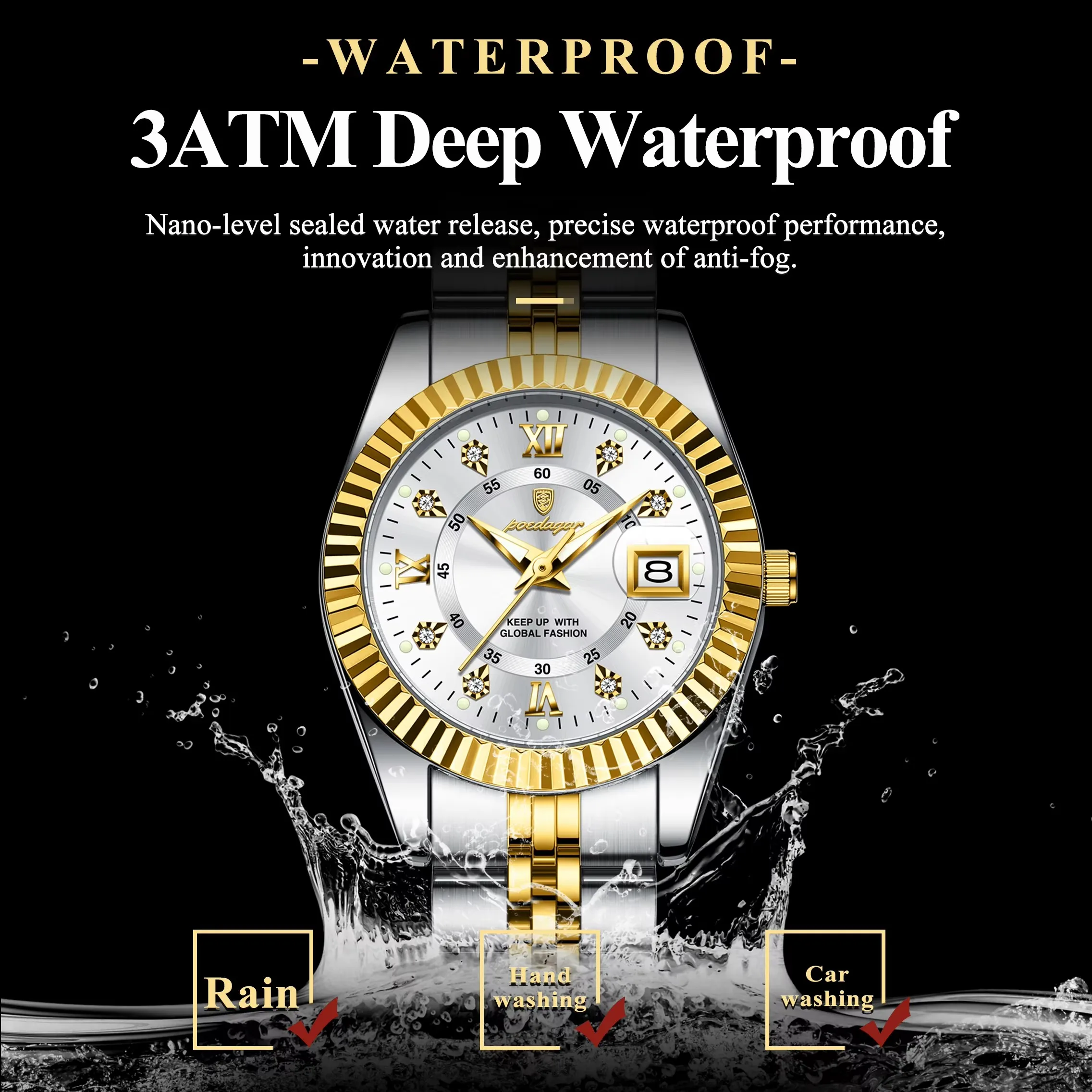 POEDAGAR 780 Elegant Women's Watch Waterproof Night Light Date Exquisite Woman's Watch S aperçu 5