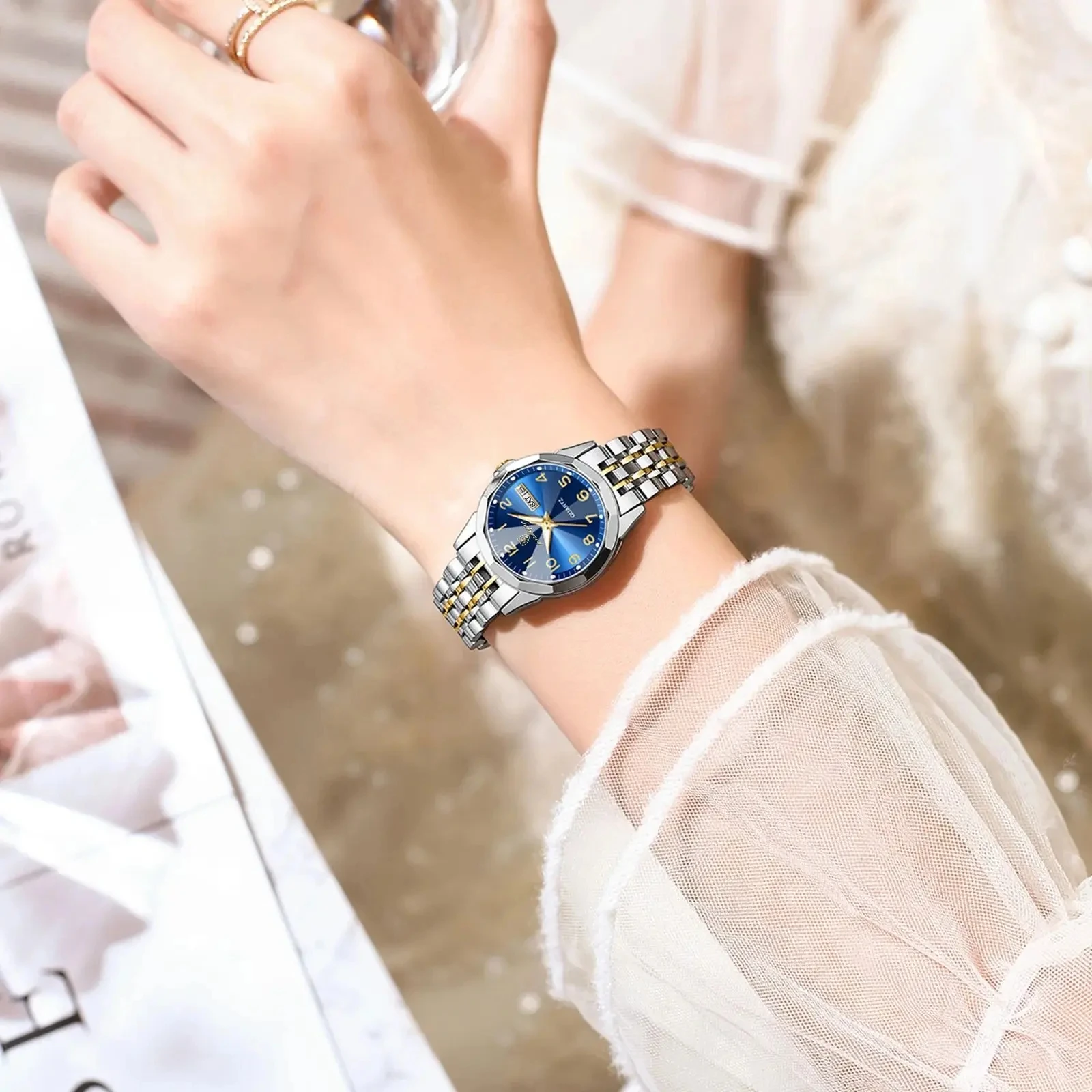 Ladies Quartz Wristwatches Waterproof Bracelet Watch Relogio Feminino Nibosi Fashion Women Watches Rose Gold Ladies Bracelet  main image 4