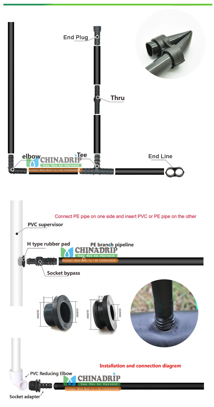Farm Irrigation Systems Drip Line Fittings Drip Irrigation Connectors