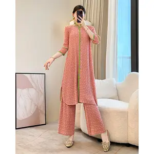 Miyake 2026 Summer New Casual Female Suit Age-Reducing Slimming Western Style Large Size Two-Piece Set for Mother