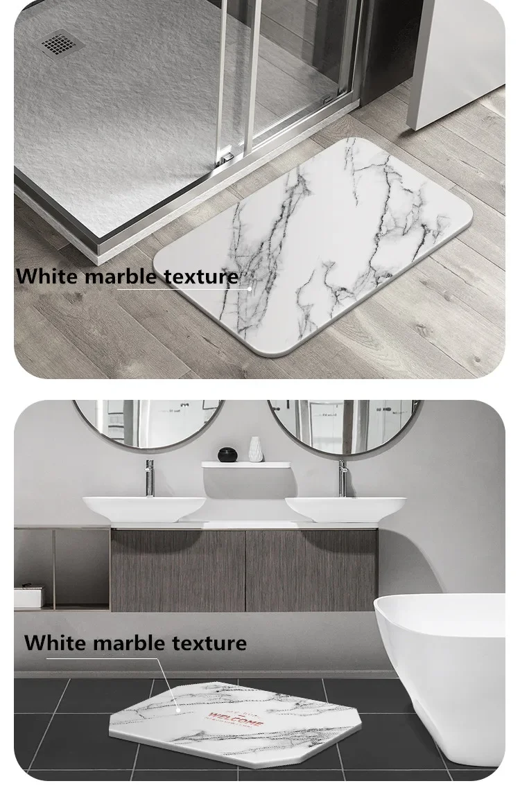 Diatom Mud Water Absorbent Marble Texture Mat Diatomaceous Earth