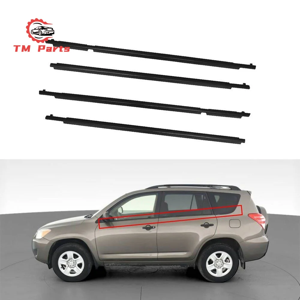 Joint De Vitre Caoutchouc Pour Toyota RAV4 (2009-2012) - Lot De 4, Noir, Référence 75720-0R020