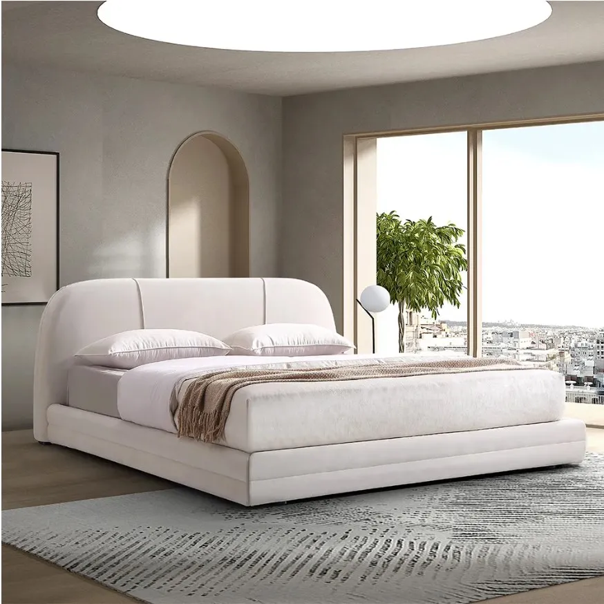Modern king upholstered low profile  bed platform bed